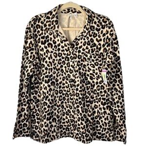 Nordstrom Animal Print Leopard Long Sleeve Pajama Top